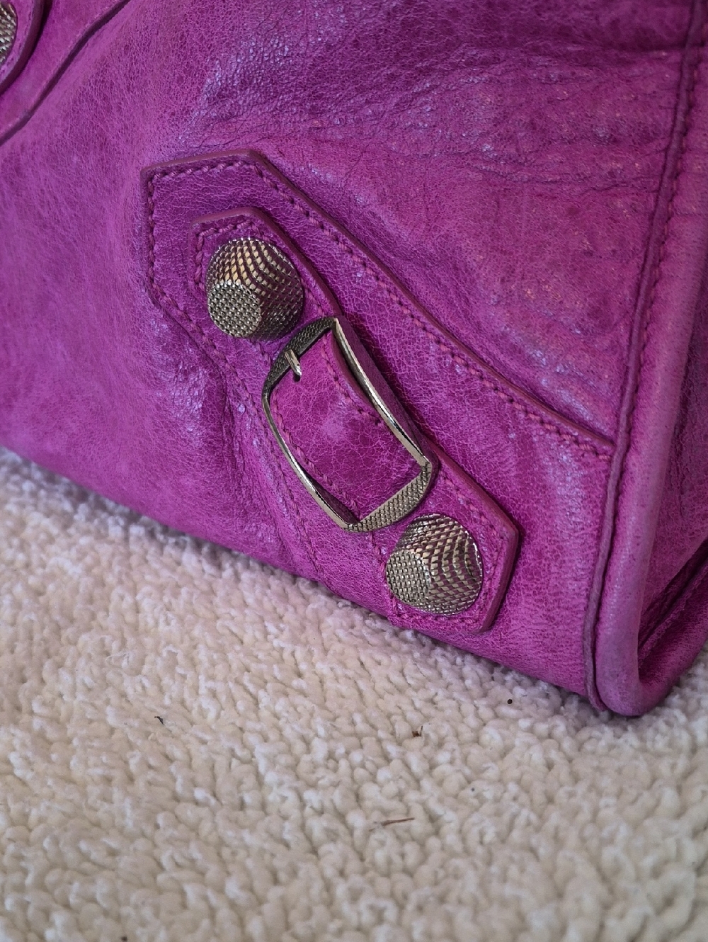 BALENCIAGA Le City Small Lambskin Top-Handle Bag- Rose Magenta - Picture 5 of 10